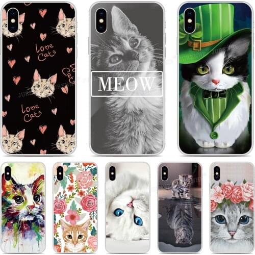 Print Cute Cat Soft TPU Phone Case For Wiko Y81 Y61 Y80 Y70 Y60 Y50 Sunny 5 View 5 Plus 4 3 Pro Wim Lite U Feel Prime Cover
