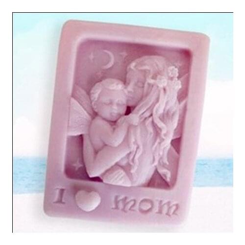 Mother holding here baby Love Mom Craft Art Silicone Soap Mold Craft Molds DIY