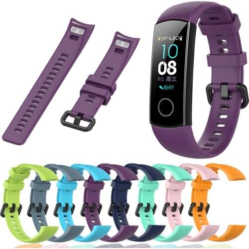 Silicone WatchBand For Honor Band 4 5 Watchbands Smart Watch Accessories Waterproof Wrist Bracelet Sport