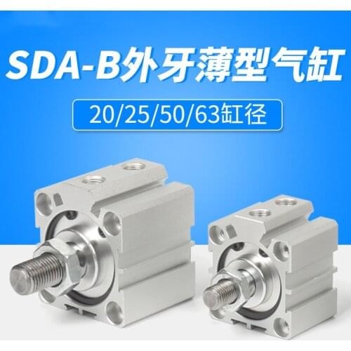 Thin pneumatic cylinder External teeth Cylinder SDA25x15-B Bore 20 Cylinder stroke 15