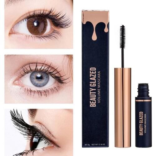 4D Fiber Mascara Smudge-proof Black Curling Lengthening Volumising Thick Mascara Waterproof Eyelashes Extension Cosmetic TSLM1