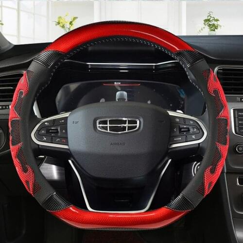 D Type Car Steering Wheel Cover Wrap For Geely Atlas 2016 - 2021 Coolray I 2020 2021 Emgrand 7 2018 - 2021 Emgrand GT 2015- 2021