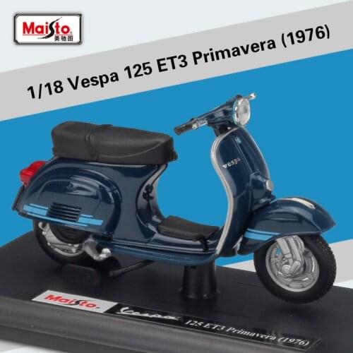 Welly 1:18 Diecast 1976 125 ET3 Primavera High Simulator Motorcycle Bike Scooter Motorbike Alloy Metal Model