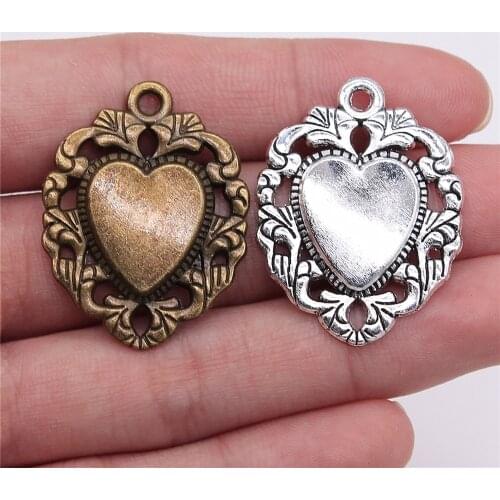 WYSIWYG 10pcs 34x26mm Antique Bronze Heart Pendant Charm Heart Pendant Charm Heart Charm
