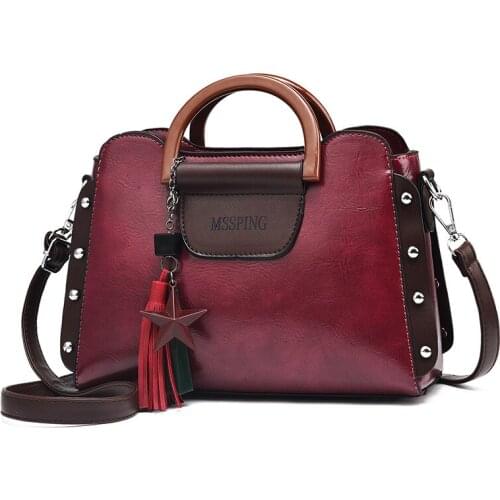 YINGPEI Women Bag Vintage Casual Tote Top-Handle Women Messenger Bags Shoulder student Handbag Purse Wallet Leather 2018 New