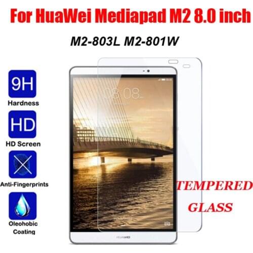 9H Screen Protector For HuaWei Mediapad M2 8.0 Tempered Glass for HuaWei M2 M2-801L M2-801 M2-803L M2-802 Protective Glass Guard