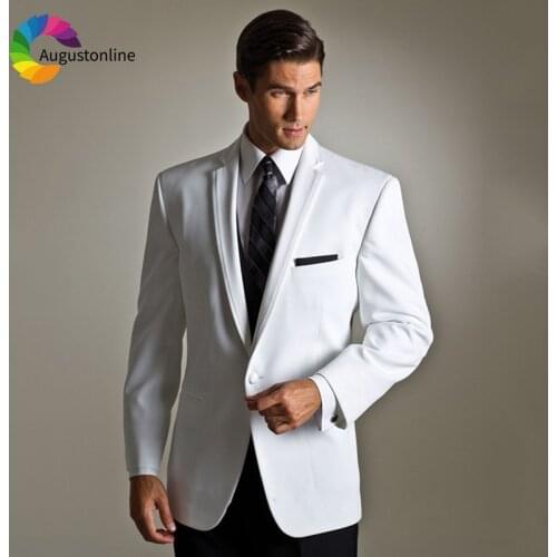 Evening Party White Men Suits For Wedding Bridegroom Groom Tuxedo Slim Fit Casual Best Man Blazer Traje Hombre Jacket+Pants+Vest