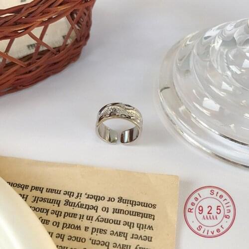 925 Sterling Silver 2021 New Fashion Geometric Texture Irregular Ring Women Luxury And Exquisite Temperament Wedding Jewelry