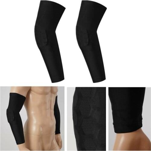 1 Pair Elbow Sleeves Armband Arm Support Sports Honeycomb Compression Elbow Pads Guards Protective Gear for Basketball Football
