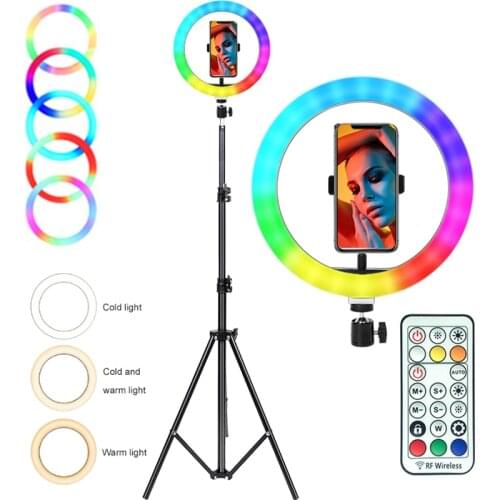 10 inch RGB Ring Light tripod LED Ring Light Selfie Ring Light with Stand RGB 26 colors video light For Youtube Tik Tok
