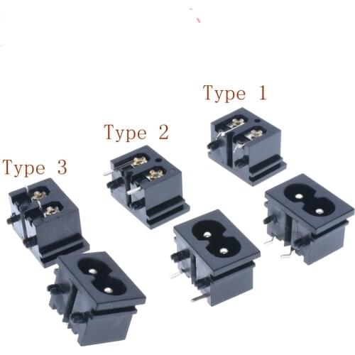 10Pcs AC 250V 2.5A Right Angle Black Male Plug IEC320 C8 Power Socket Connector