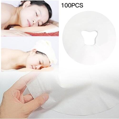 100Pcs Disposable Massage Headrest Pads Face Pillow Cover Cushion Cover Massage Face Cradle Table Head Rest Covers