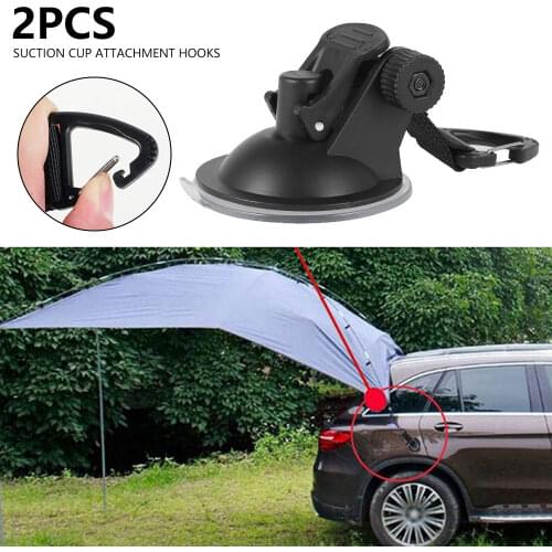 2/4pcs Suction Cup Hook Outdoor Camping Hiking Suction Cup Anchor Hook Reusable Tie Down Home Securing Hook Portable Carabiner