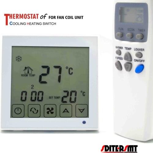 2 Pipe Fan Coil Thermostat Adjustable Digital Air Conditioner Temperature Remote Control Optional