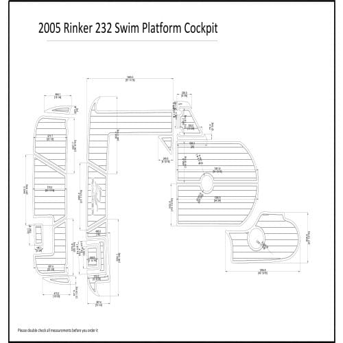 2005 Rinker 232 Swim Platform and Cockpit Pads Boat EVA Teak Decking 1/4" 6mm