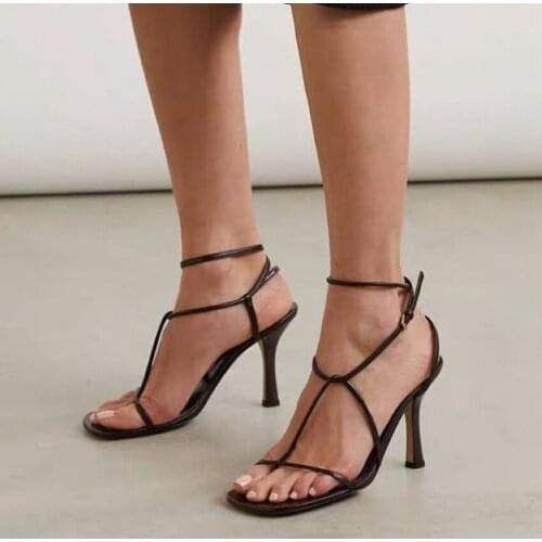 2021 New Women Sandal Shoe Thin High Heel Elegant Ladies Pumps Shoes Heels Slippers Summer Gladiator Sandals Shoes size 35-42