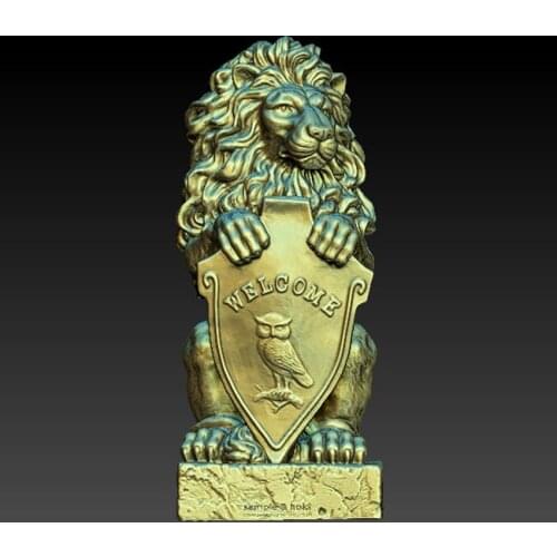 3D carved lion bust sculpture 3d STL model for CNC Router carving engraving artcam aspire