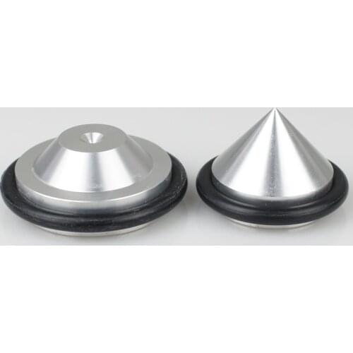4pcs 32.5mm Aluminium Speaker Spike Pads Amplifier Isolation Stand Feet Cone Base Pads #Silver