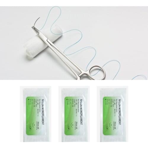 6/12pcs 75cm Medical Needle Nylon Monofilament Thread Suture Practice Kit Teaching Demonstrations Exercises Medical Needle