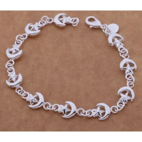 AH156 Wholesale Lucky Silver Color Charm Bracelets For Women Popular Fashion 925 Jewelry All The Stars /egmamxta Aivajaca