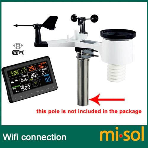 MISOL 2 units/ set of Wireless weather station connect to WiFi, upload data to web wunderground