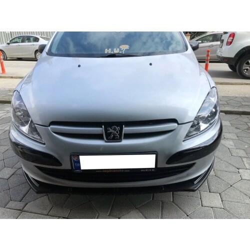 Peugeot 307 Front Bumper Lip Attachment Gloss Black 3 Pcs