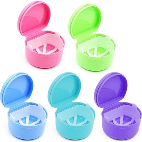 Dental Prosthesis Case Box Bath Denture Storage Box with Hanging Net Dental Tooth Denture Storage case Protective Gear Organizer