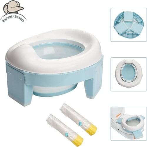 Baby Portable Toilet Potty Training Seat Toddler Kids 3in1 Multifunction Travel Toilet Foldable Training Toilet With 20 bags