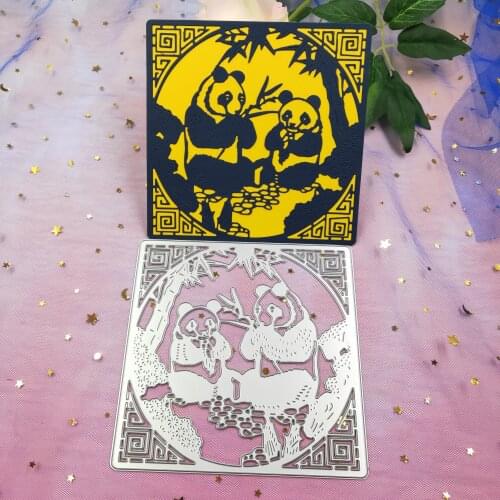 Two panda metal cutting dies 2019 new DIY scrapbook stamp greeting card, gift card decoration crafts embossed mold