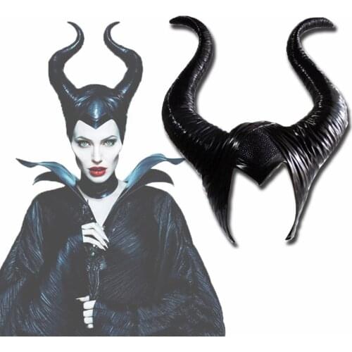 Movie Magic Headpiece Witch Headdress Girls Horns Hat Black Queen Cosplay Headpiece Women Halloween Costumes Witch Party Props