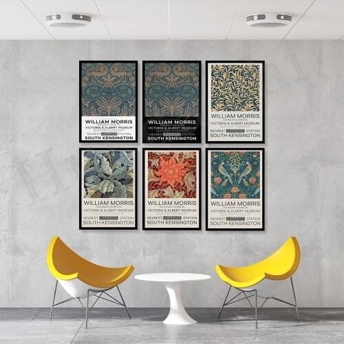 Art Nouveau Wall Art, Canvas Print, William Morris Exhibition Poster, Vintage Floral Pattern Print, Vintage Flower Wall Art