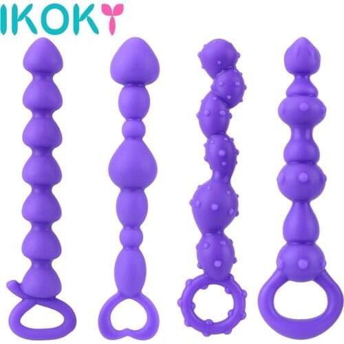 IKOKY Anal Plug Men Masturbation Dildos Sex Toys for Women Gay Vaginal Balls Adult Butt Plug Prostate Massager Anal Beads