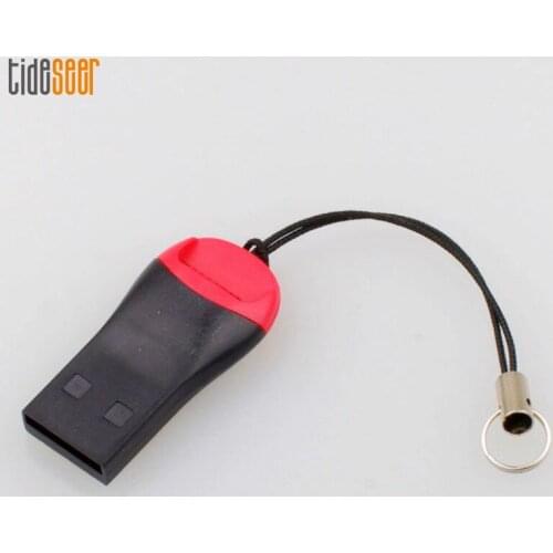 Wholesale Whistle USB 2.0 T-Flash Memory Card Reader Micro SD SDHC TF Card Reader Mini Adapter for Laptop 100pcs