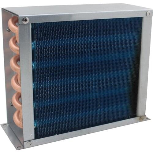 Coil refrigerator aluminum fin heat exchanger Small with shell copper tube heat exchanger for Physical cooling condenser