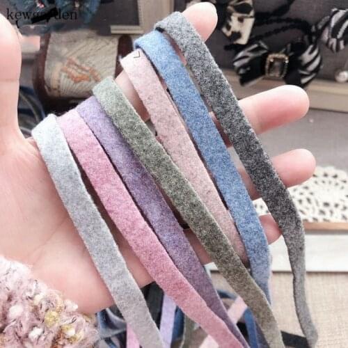 Kewgarden 10mm 3/8" Wool Satin Ribbons DIY Bowknot Cotton Ribbon Handmade Tape Garment Accessories Riband 5meters