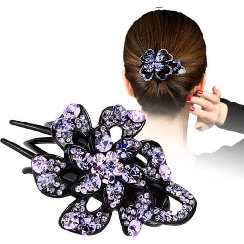 Korean Fashion Crystal Hairpin Women Hairclip Top Side Clip Rhinestones Duckbill Clip Hair Jewelry Wedding Girl Hair Accessories