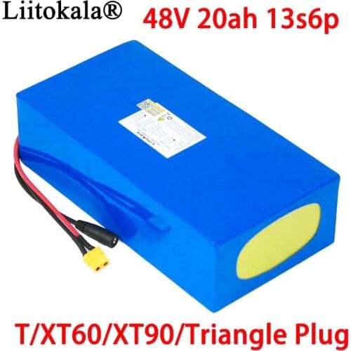 LiitoKala 48V 20ah 13s6p Lithium Battery Pack 54.2V 2000W Electric Bicycle batteries Built in 50A BMS T/XT60/XT90/Triangle plug