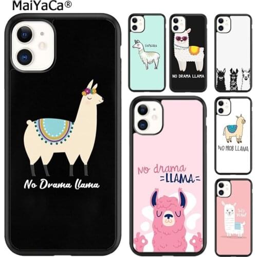 MaiYaCa cute no drama llama lama Phone Case Cover For iPhone SE 6s 7 8 plus X XR XS 11 12 pro max Samsung Galaxy S8 S9 S10 shell