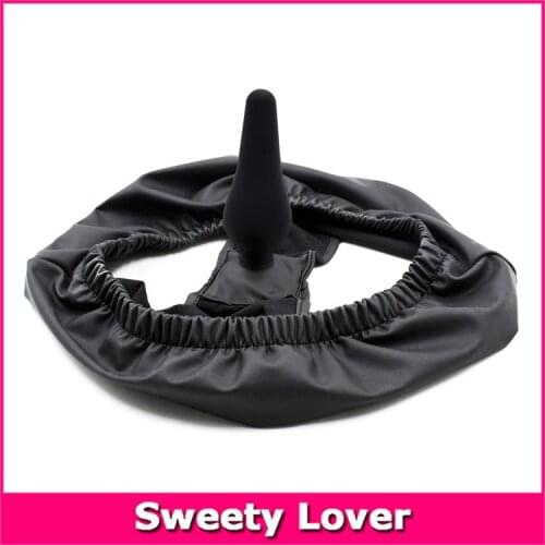 Underwear with Butt Plug Anal Sex Toys Faux Leather Latex Silicone Dildo Butt Plug Panties Unisex Sex Toys Black Flesh Hot 2015