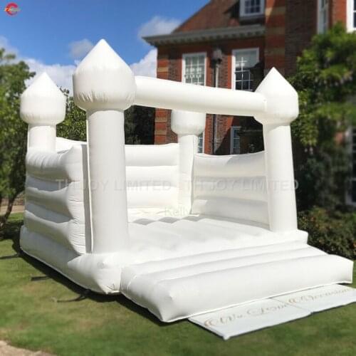 2021 New hot sale Outdoor White Inflatable Wedding Bouncer free door delivery air moonwalk Castle House