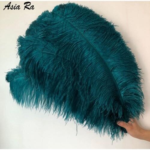 10pieces Peacock blue Dyed ostrich feather 65-70cm long