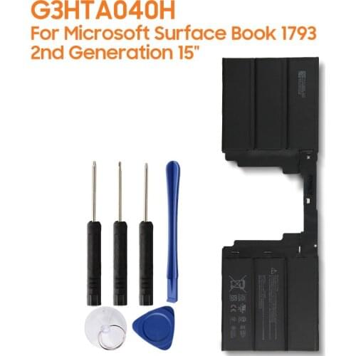 Original Replacement Battery G3HTA040H For Microsoft Surface Book 2 2nd Gen 15" 1793 Keyboard G3HTA041H Authentic Tablet Battery