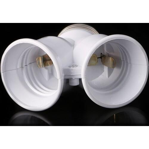 YYSD E27 To Double E27 Base Socket Extender Adapter Converter LED Light Lamp Bulb