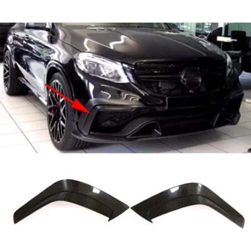 Carbon Fiber Front Bumper Splitters Fins Canards For Mercedes-Benz GLE Class C292 GLE63 AMG 2015 - 2018