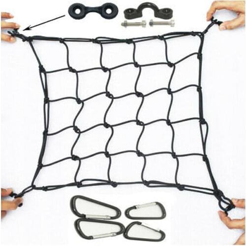 Deck Cargo Bungee Net - Elastic Mesh & Lashing Hooks for Canoe Marine Boat Kayak