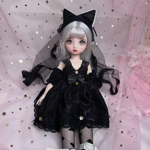 BJD Doll 1/6 Full Set With Fashion Clothes And Soft Wig 30cm Multi-color Eyes Cute Make-up Ball Jointde Doll For Girl Gift Toys