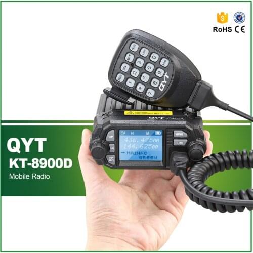 QYT KT-8900D 136-174/400-480MHz Dual Band Mini Mobile Car Radio Transceiver with Cable and Software