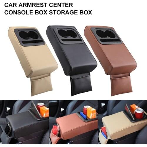 Universal Car Auto Armrest Cushion Pad Center Console Box Organizer with Cup Holder Phone Holder Pocket Car Interior Accessories