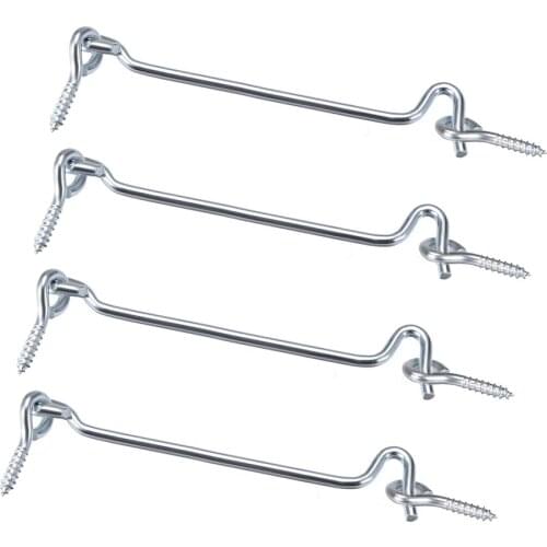 Uxcell 5" Cabin Hook Eye Latch Gate Door Swivel for Wood Window Door Hook 4pcs