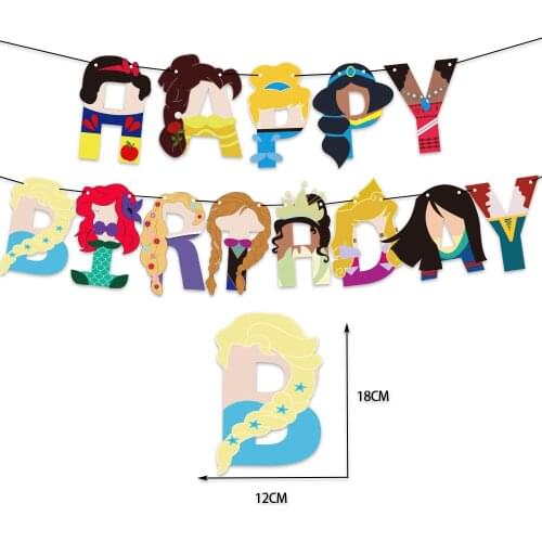 Disney Princess Castle paper flag Colorful Paper Flag Banner Garland Wedding Birthday Party Decoration Baby Shower Supplies